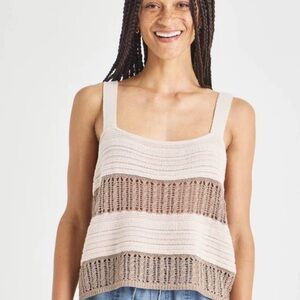 NWT | SPLENDID Nicola Sweater Mixed Stitch Camisole in cappuccino and cream